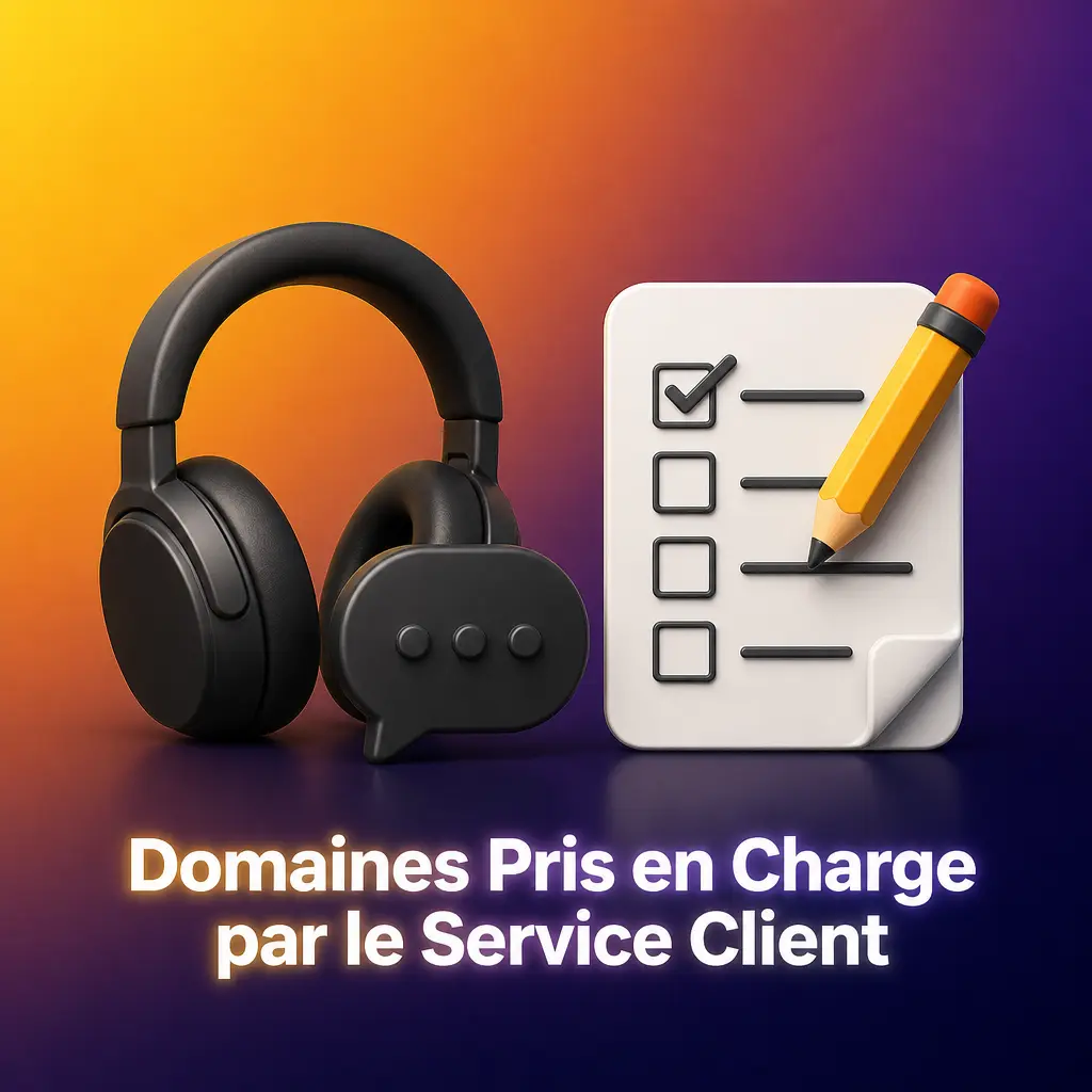 Domaines Pris en Charge par le Service Client